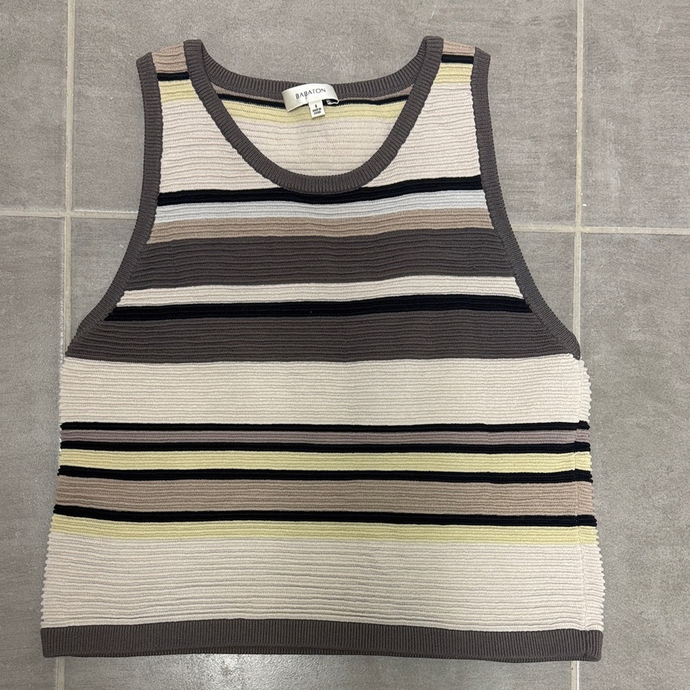 Babaton Aritzia Alrik Rib-Knit Striped Tank Sweater size S